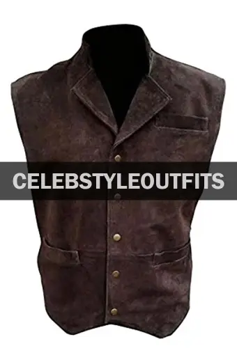 Josh Faraday Magnificent Seven Chris Pratt Brown Suede Vest