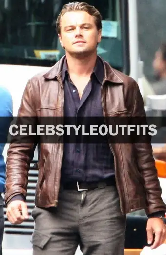 Inception Dominick Cobb Leonardo DiCaprio Brown Leather Jacket