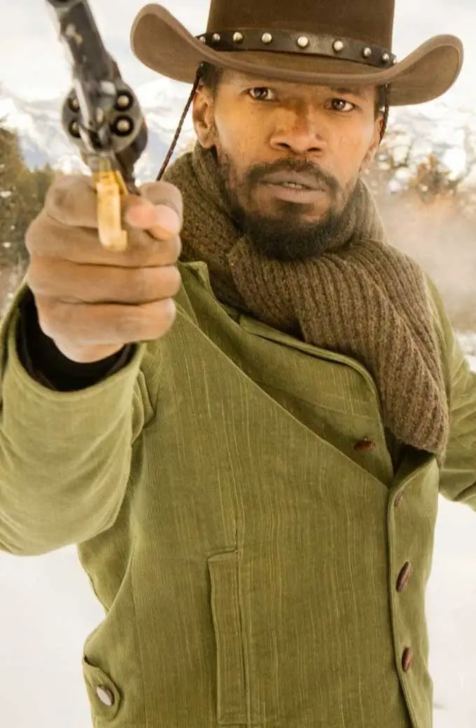 Django Unchained Jamie Foxx Green Cotton Toggle Closure Coat jamie-foxx-django-unchained-coat