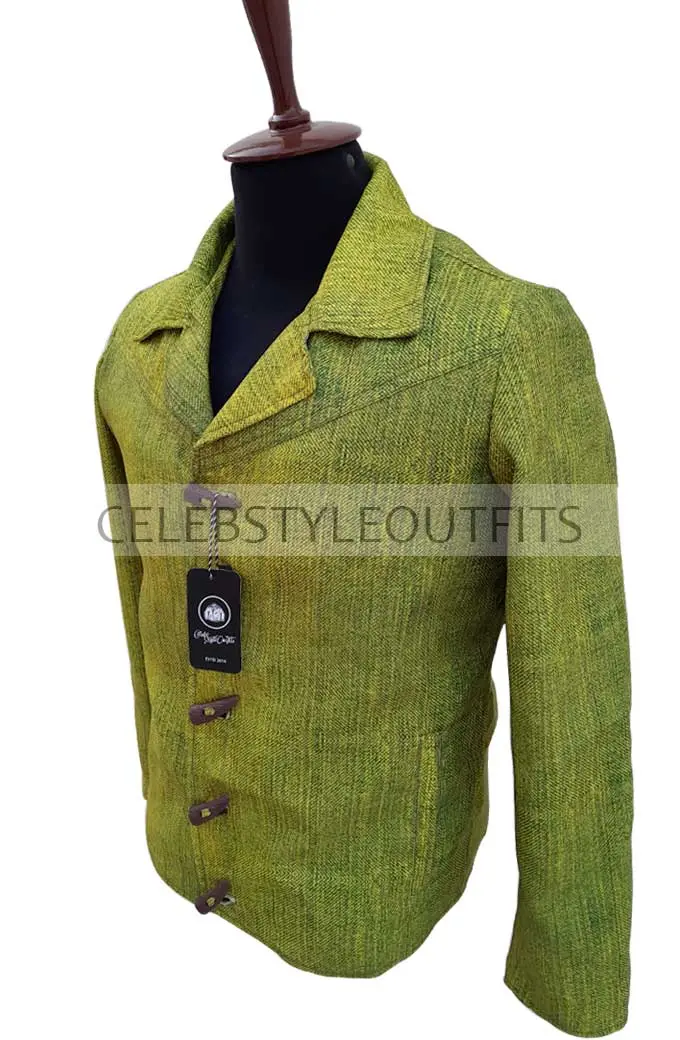 Django Unchained Jamie Foxx Green Cotton Toggle Closure Coat jamie-foxx-django-unchained-coat