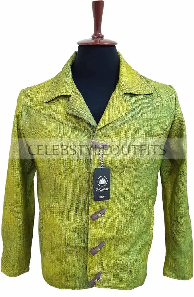 Django Unchained Jamie Foxx Green Cotton Toggle Closure Coat jamie-foxx-django-unchained-coat