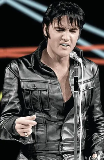The King Of Rock Elvis Presley Black Leather Jacket
