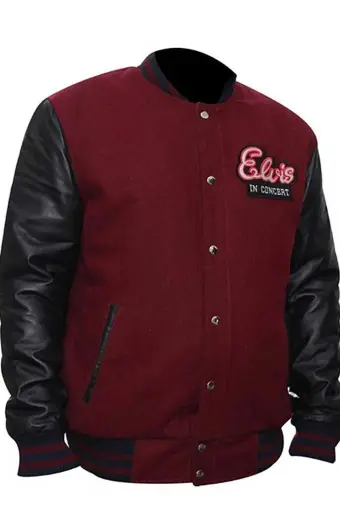 Elvis in Concert Elvis Presley Maroon Varsity Jacket