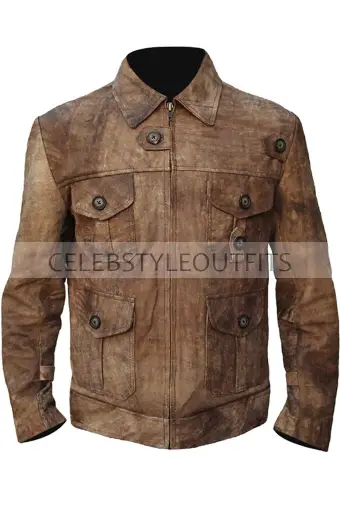 Jason Statham The Expendables Lee Christmas Distressed Jacket