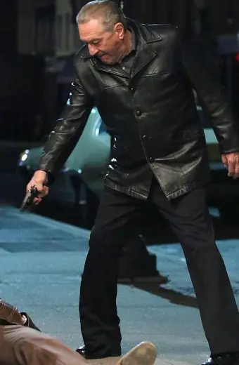 The Irishman Frank Sheeran Robert De Niro Black Trench Blazer