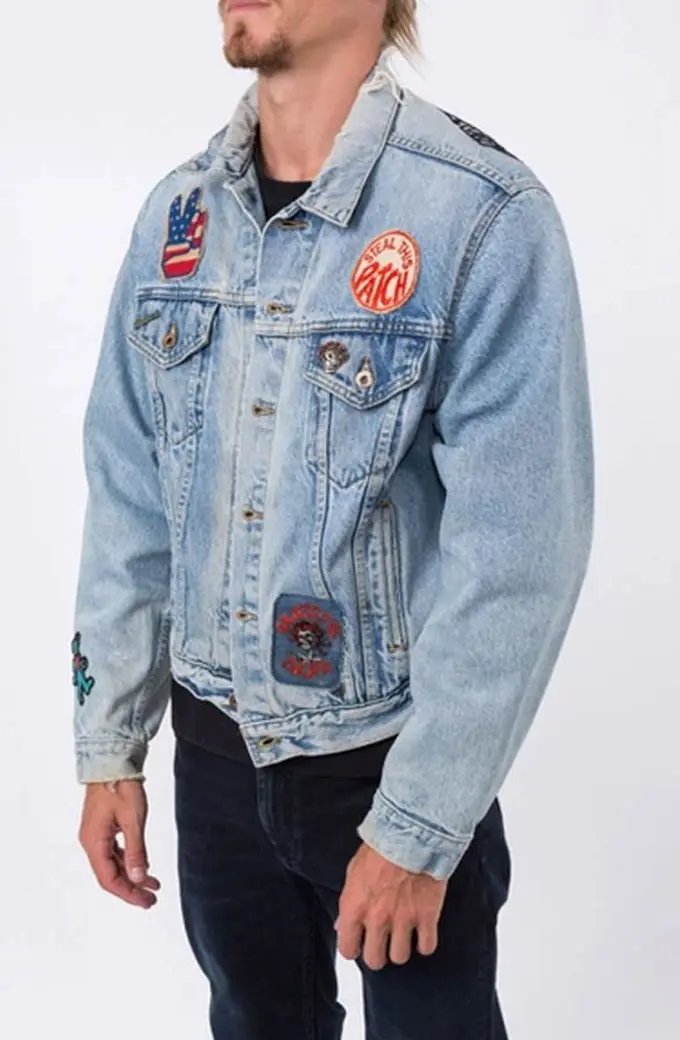 Grateful Dead Embroidered Blue Jacket grateful-dead-rock-band-blue-jacket