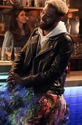 Grown-ish Des Warren Egypt Franklin Biker Black Leather Jacket