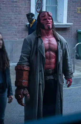 Hellboy Movie David Harbour Hellboy Grey Cotton Trench Coat
