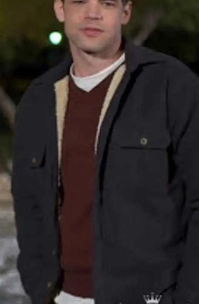 Adam Jeremy Jordan Holly And Ivy Black Cotton Shearling Jacket adam-holly-ivy-jacket