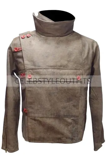 Prometheus Captain Janek Idris Elba Olive Green Leather Jacket
