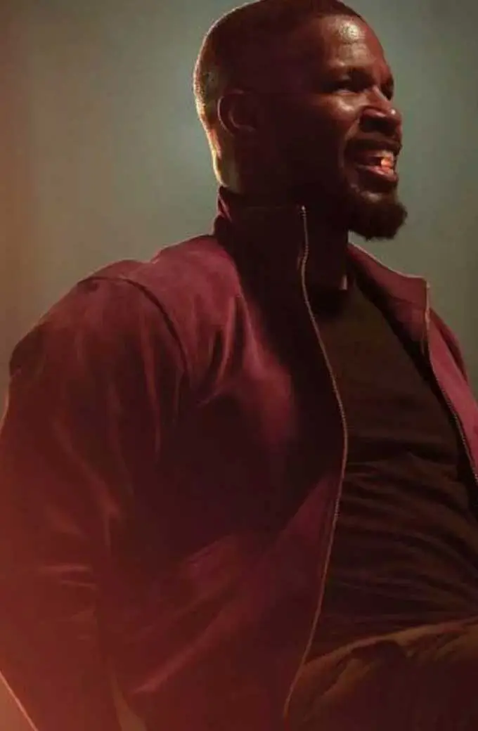 Project Power Jamie Foxx Art Bomber Red Suede Leather Jacket project-power-jamie-foxx-jacket