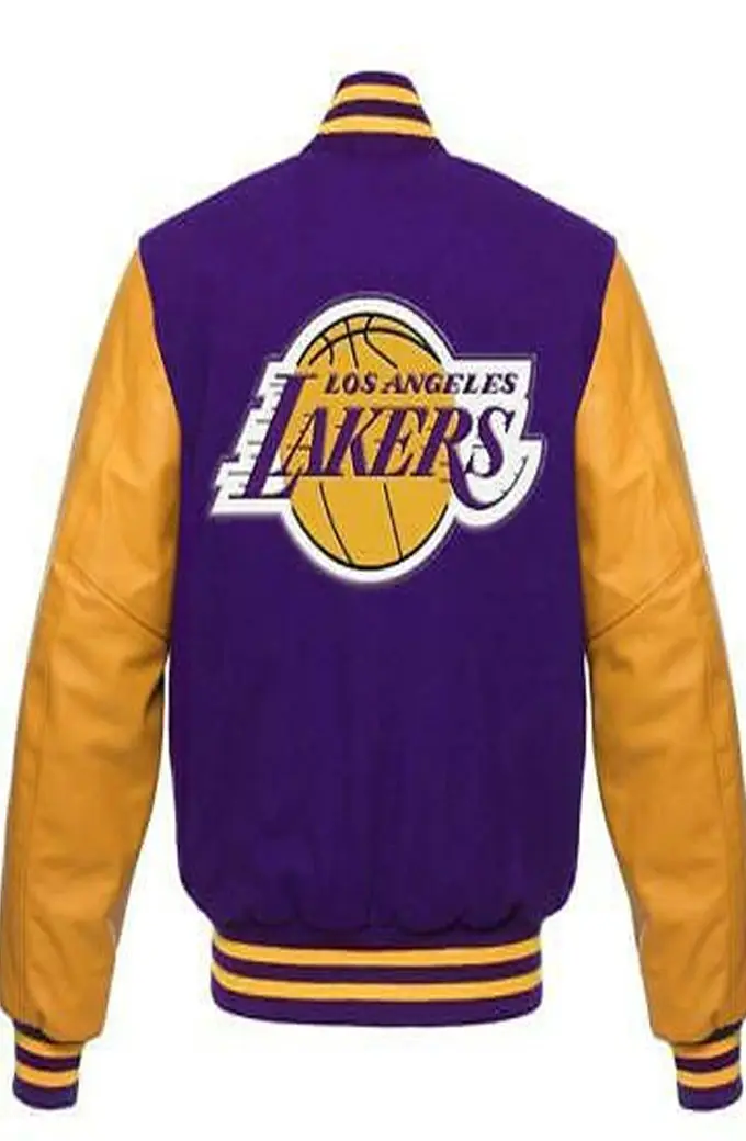 Los Angeles Lakers NBA Purple Wool Varsity Bomber Jacket nba-los-angeles-lakers-varsity-jacket