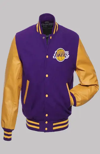 NBA Los Angeles Lakers Purple Wool Varsity Bomber Jacket