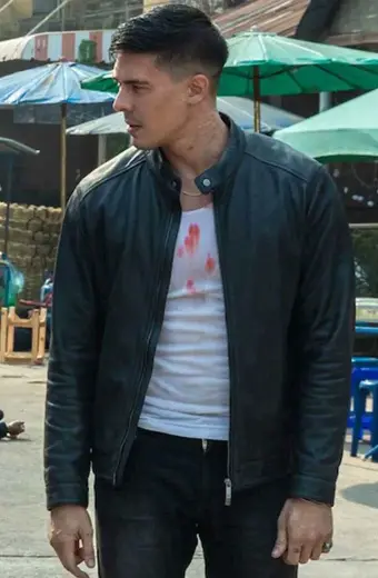 Lewis Tan Lu Xin Lee Fistful of Vengeance Black Leather Jacket lewis-tan-fistful-of-vengeance-jacket