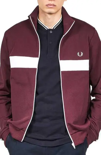 Assane Diop Omar Sy Lupin TV Show Maroon Fleece Striped Jacket