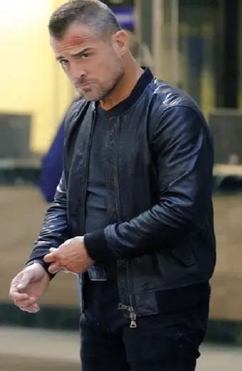 Jack Dalton George Eads MacGyver Bomber Black Leather Jacket