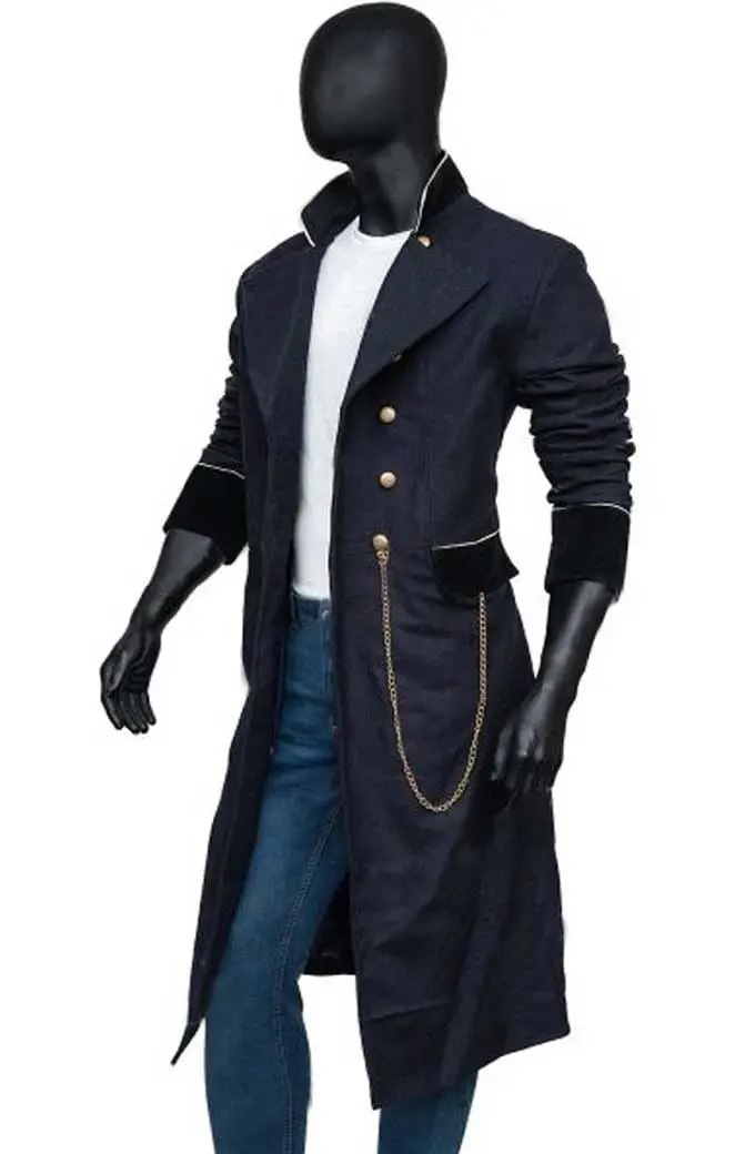 Zachary Quinto Charlie Manx NOS4A2 Dark Blue Royal Wool Coat nos4a2-charlie-manx-blue-coat