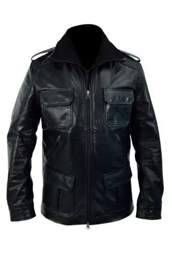 Sean Bean Cleanskin Ewan Mens Bomber Black Leather Jacket