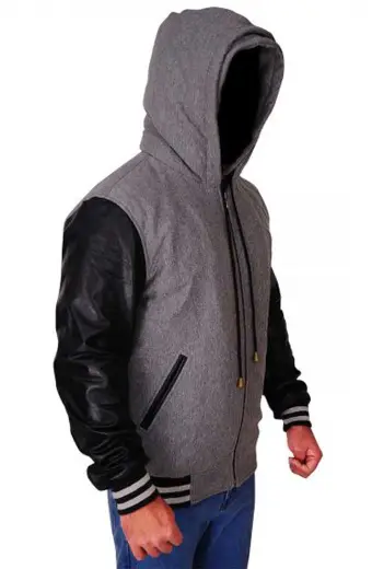 Kevin Hart Dell Scott The Upside Grey Bomber Varsity Hoodie kevin-hart-the-upside-hoodie