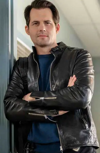 Kristoffer Polaha Mystery 101 Travis Black Leather Jacket
