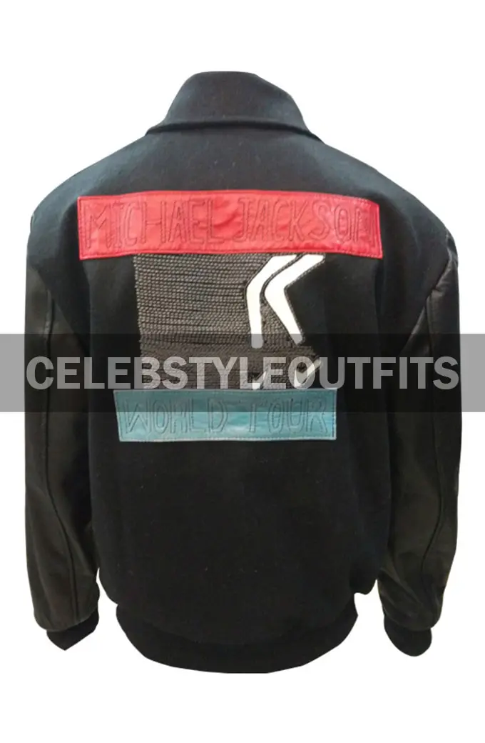 Bad Album World Tour Michael Jackson Bomber Black Wool Jacket bad-album-world-tour-michael-jackson-jacket