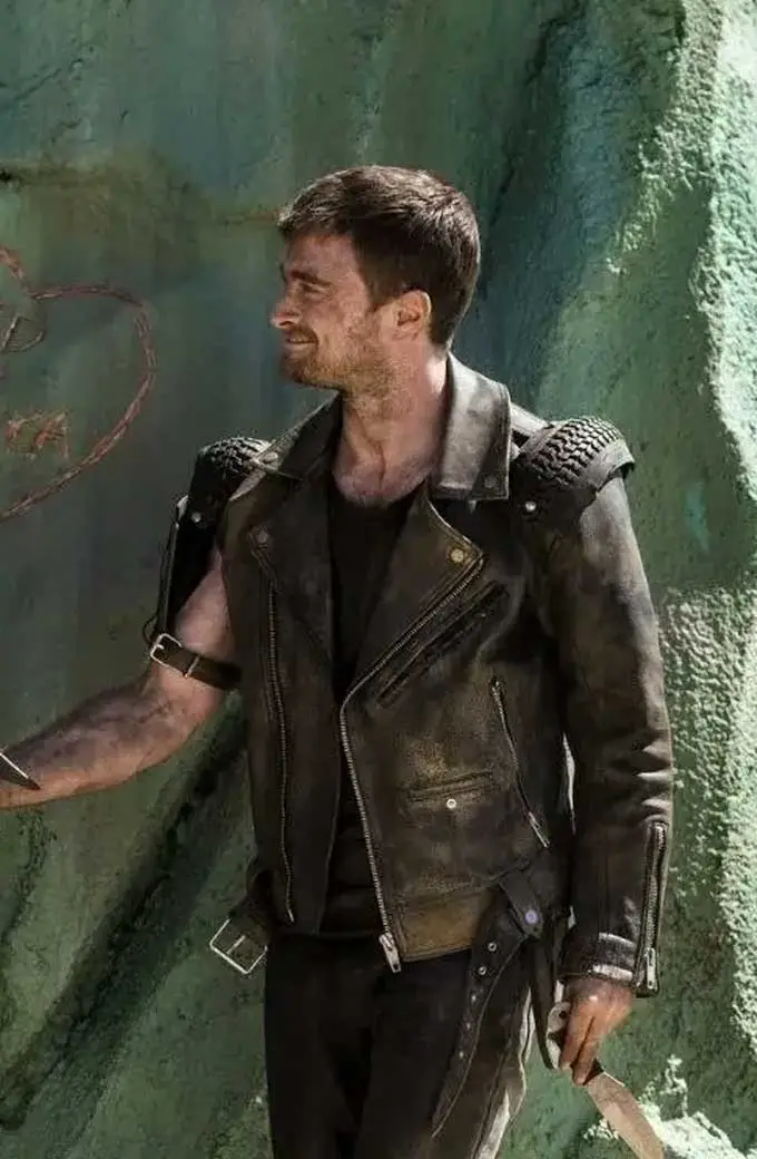 Daniel Radcliffe Miracle Workers Ezekiel Brown Biker Jacket miracle-workers-daniel-radcliffe-leather-jacket