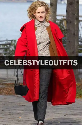 Julia Garner Modern Love TV Series Maddy Hooded Red Long Coat