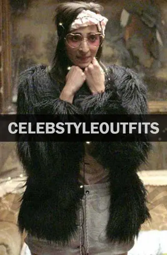 Nairobi Money Heist TV Series Alba Flores Black Fur Jacket