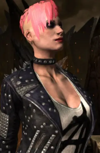 Cassie Cage Mortal Kombat Punk Studded Black Leather Jacket