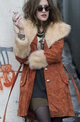 Mr Robot Carly Chaikin Darlene Brown Suede-Leather Fur Coat