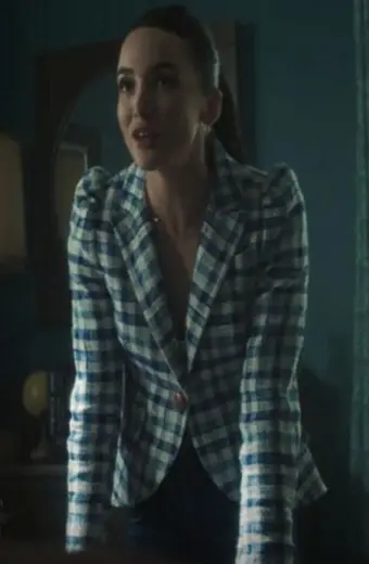 Bess Marvin Nancy Drew Maddison Jaizani Blue Plaid Wool Blazer