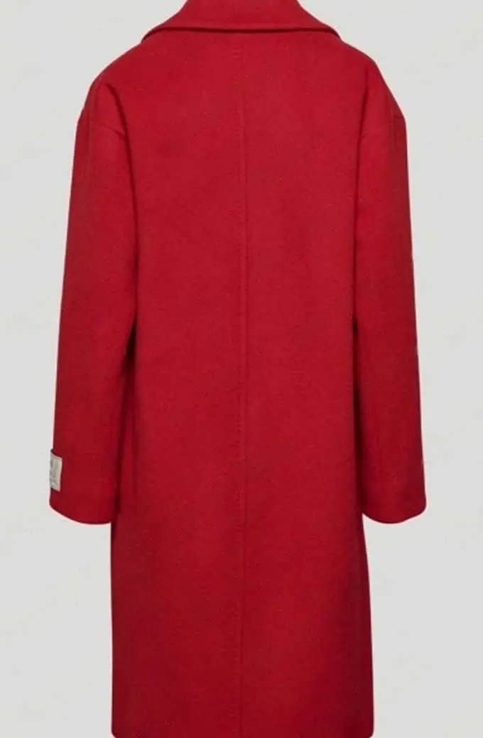 Kennedy McMann Nancy Drew TV Series Long Red Wool Trench Coat kennedy-mcmann-nancy-drew-coat