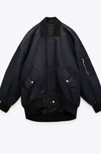 Leah Lewis George Fan Nancy Drew Bomber Black Cotton Jacket