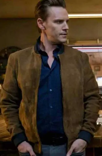 Riley Smith Ryan Hudson Nancy Drew Brown Suede Leather Jacket