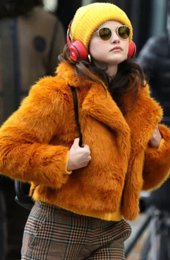Only Murders In The Building Selena Gomez Fur Jacket