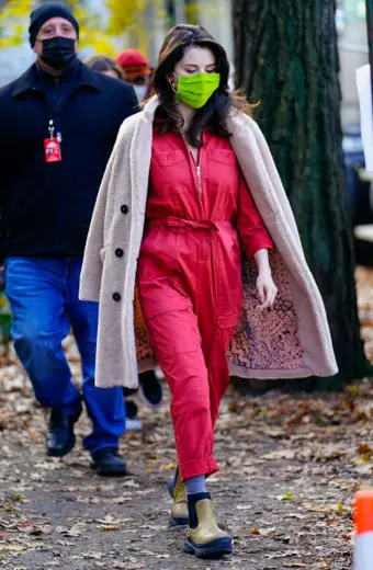 Only Murders In The Building Selena Gomez White Coat