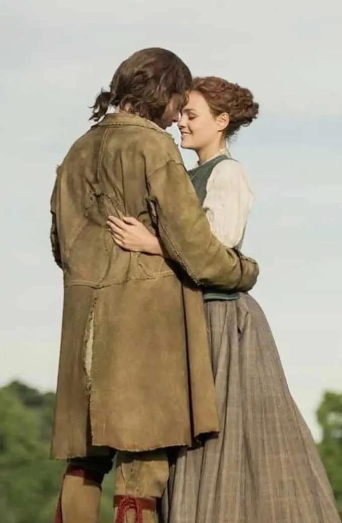 Outlander Jamie Fraser Sam Heughan Brown Cotton Trench Coat outlander-sam-heughan-brown-coat