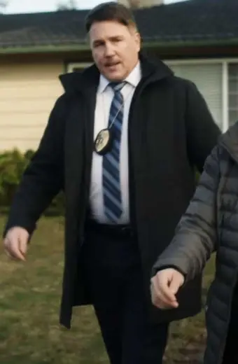 Robert Patrick Peacemaker Auggie Smith Black Cotton Coat