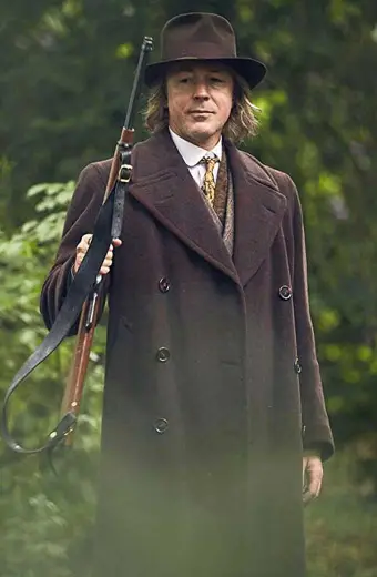 Aidan Gillen Peaky Blinders Aberama Gold Brown Trench Coat