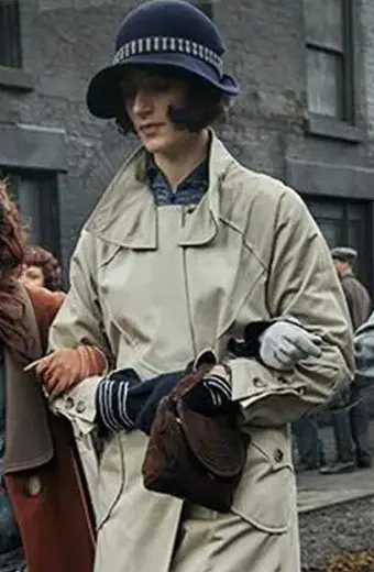 Peaky Blinders Natasha OKeeffe Lizzie Stark Beige Trench Coat
