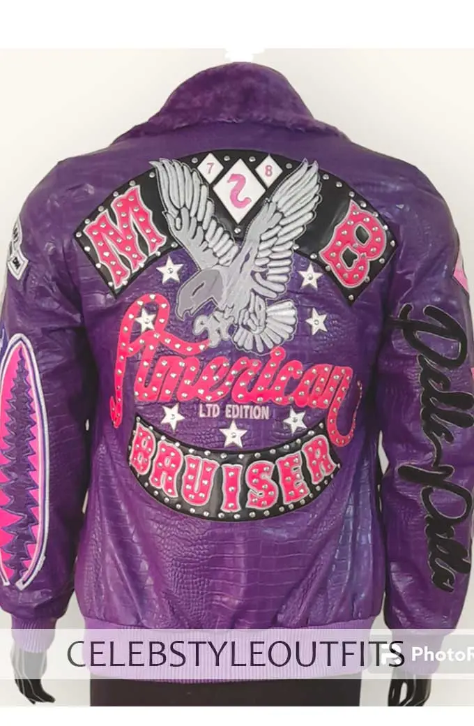 American Bombshell Pelle Pelle Womens Purple Leather Jacket pelle-pelle-mb-american-bombshell-jacket