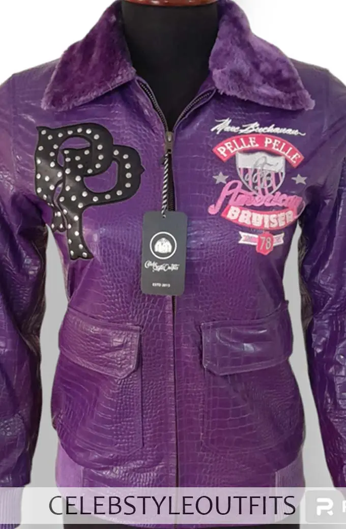 American Bombshell Pelle Pelle Womens Purple Leather Jacket pelle-pelle-mb-american-bombshell-jacket