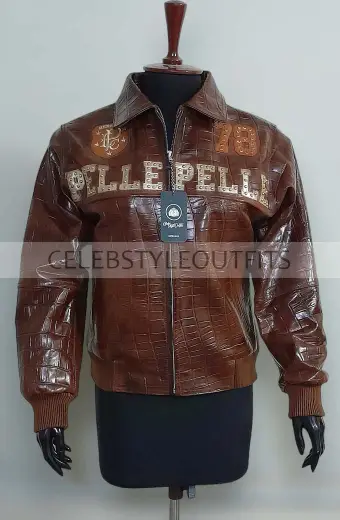 Last Man Standing Pelle Pelle Womens Brown Block Bomber Jacket