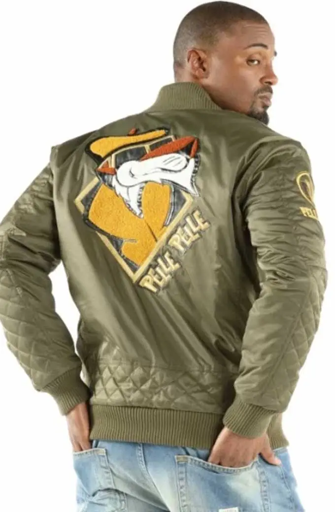 Pelle Pelle MB Cool Cat Flight 1978 Bomber Green Satin Jacket pelle-pelle-cat-flight-green-satin-jacket