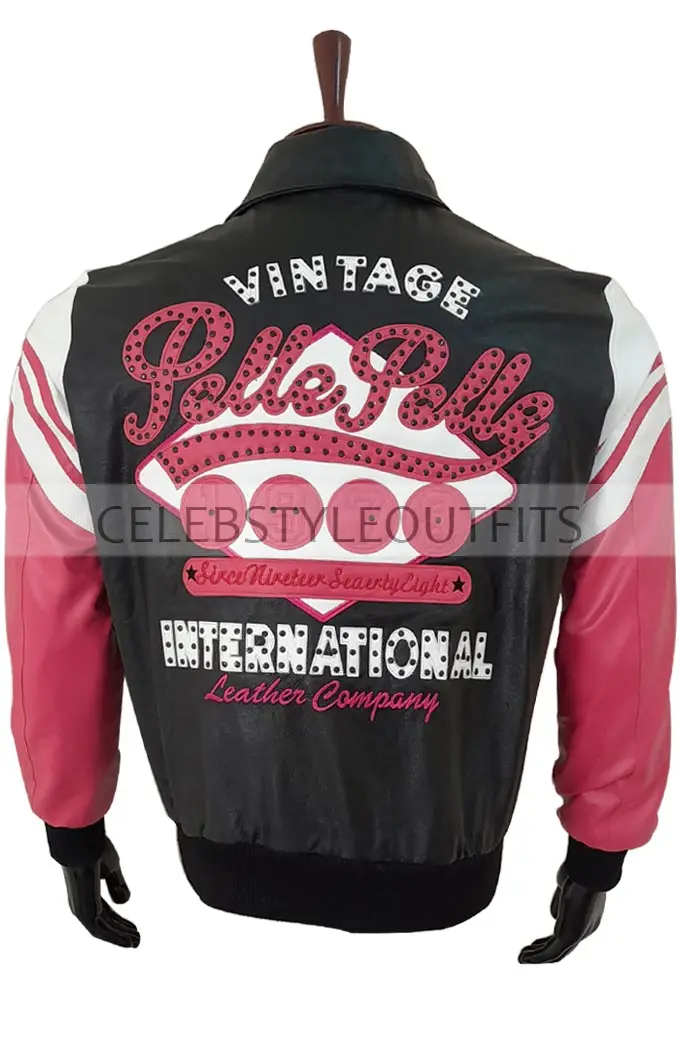 Pelle Pelle MB 1978 Vintage International Pink Bomber Jacket pelle-pelle-1978-vintage-pink-black-jacket