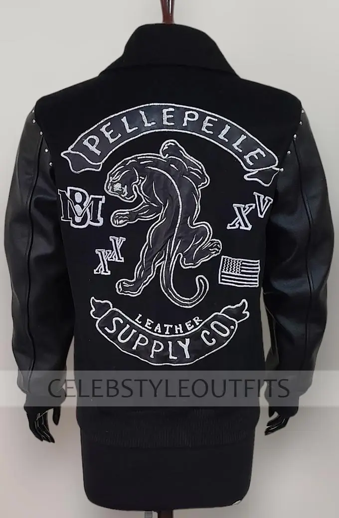 Panther USA Pelle Pelle XXXV MB 1978 Bomber Black Wool Jacket mb-1978-pelle-pelle-xxxv-panther-jacket