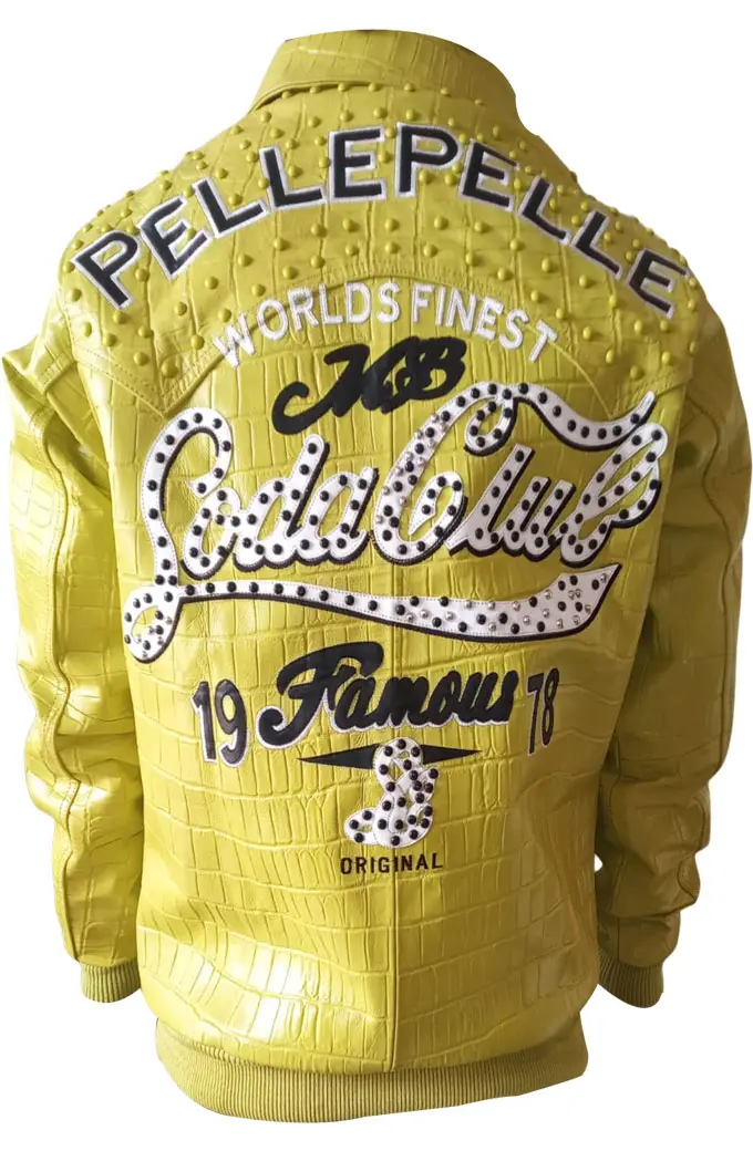 Soda Club Pelle Pelle Famous 1978 Worlds Finest Bomber Jacket pelle-pelle-soda-club-world-finest-yellow-jacket