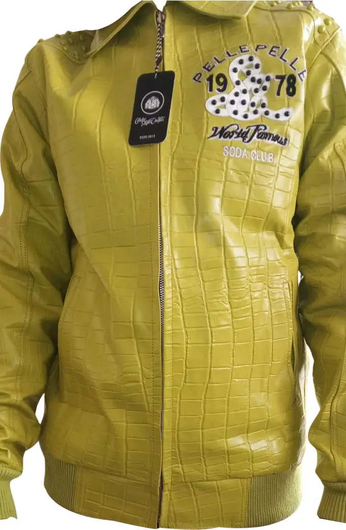 Soda Club Pelle Pelle Famous 1978 Worlds Finest Bomber Jacket pelle-pelle-soda-club-world-finest-yellow-jacket