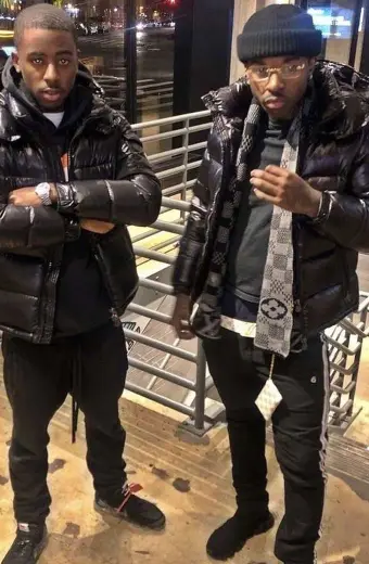Mens Pop Smoke Casual Black Parachute Quilted Puffer Jacket