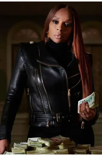 Mary J Blige Monet Power Book II Ghost Black Leather Jacket power-book2-monet-mary-jacket